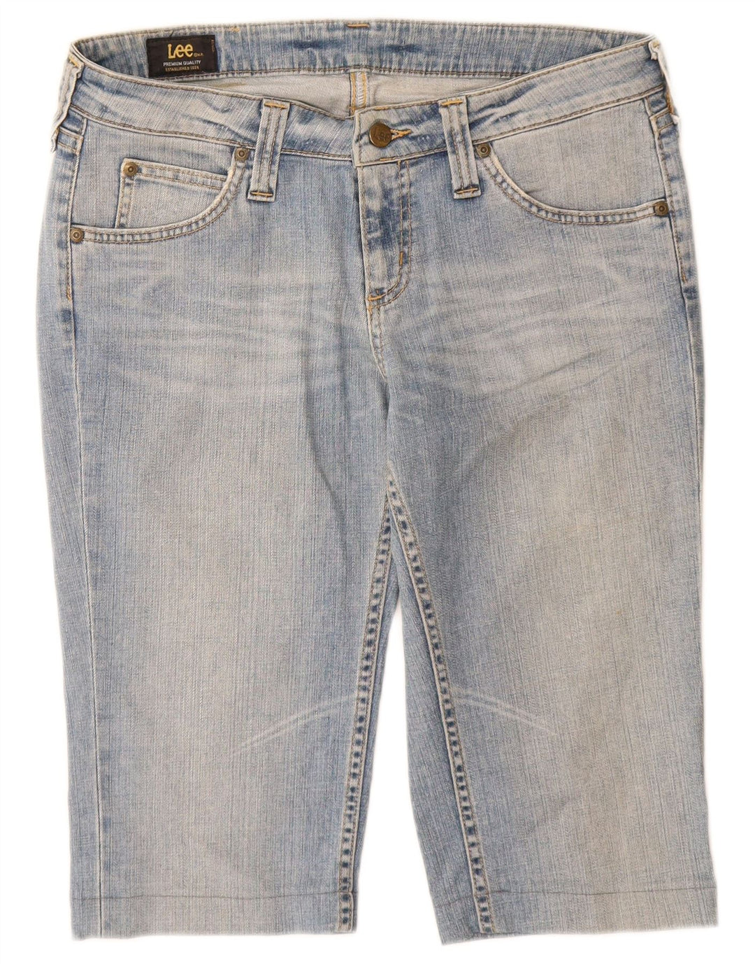 Lee Bermuda denimshorts til kvinder W31 mellemblå bomuld