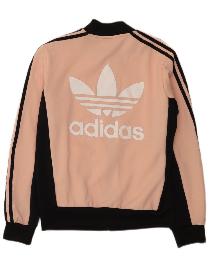 Adidas Grafisk træningsdragt topjakke til kvinder UK 10 Small Pink Colourblock