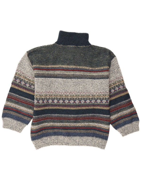 Angelo Litrico Herre Zip Neck Jumper Sweater Medium Flerfarvet Stribet