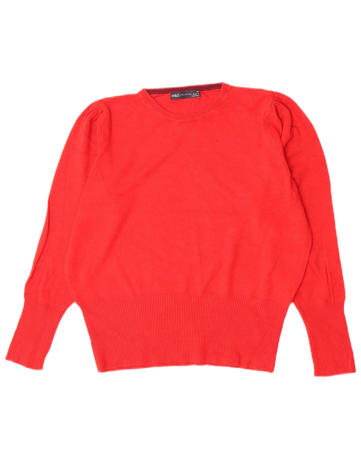 Marks & Spencer Dame sweater med rund hals DK 14 Medium rød viskose