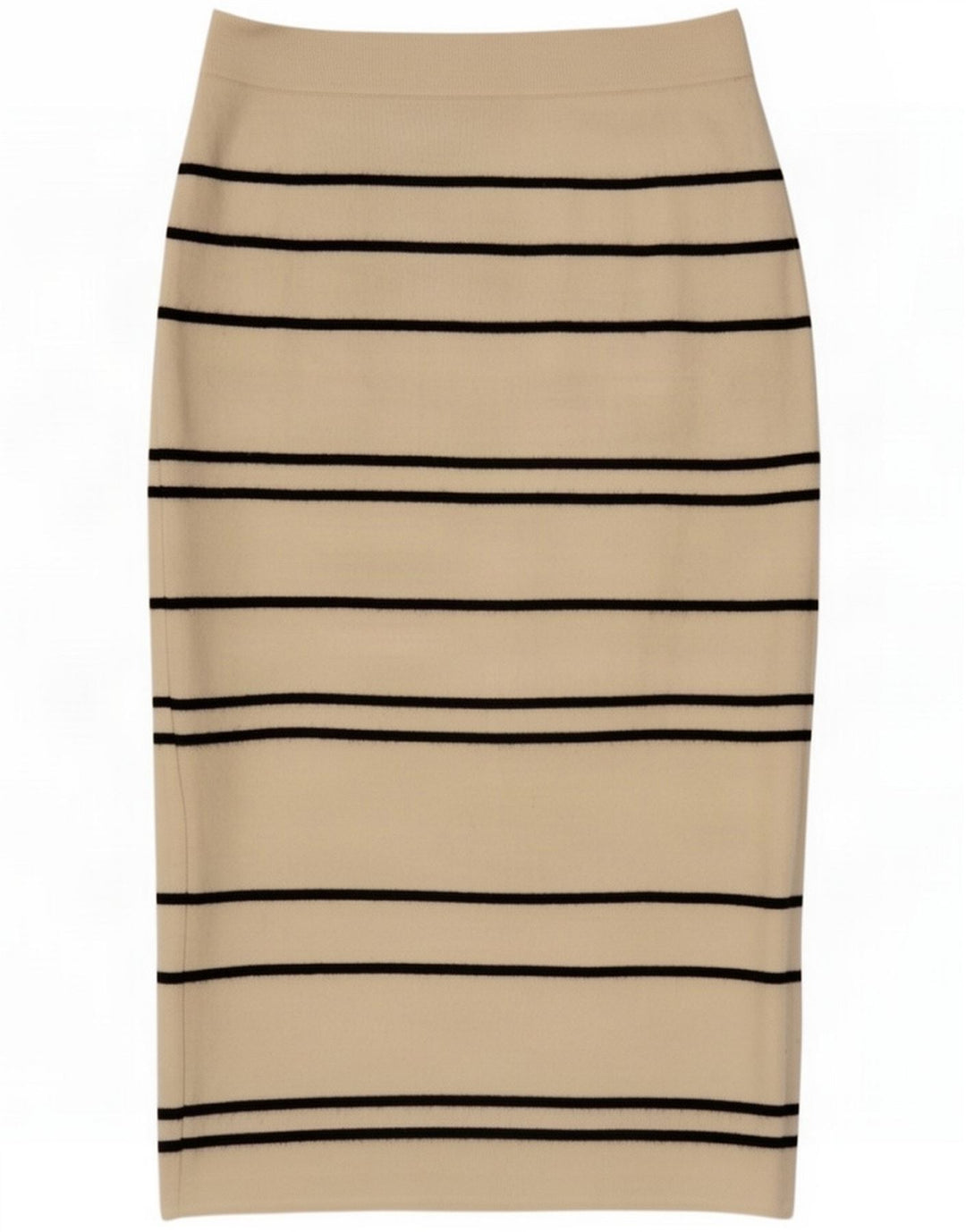 Massimo Dutti Dame strik lige nederdel Medium W28 Hvid Stribet Polyester