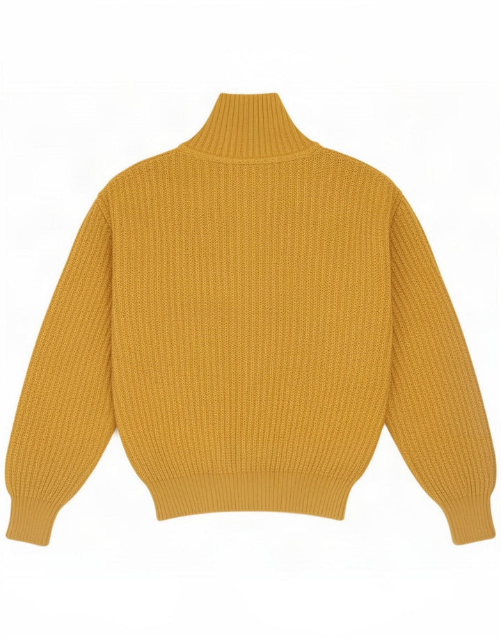 Lube Herre Button Neck Sweater IT 50 Medium Gul Colourblock Uld