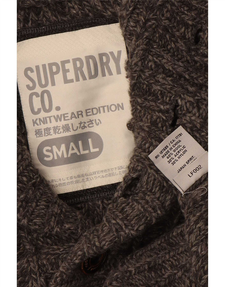Superdry Herre Button Neck trøje Små grå uld