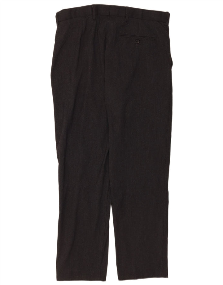 Marks & Spencer Straight Chino Bukser til mænd W32 L29 Grå Flecked