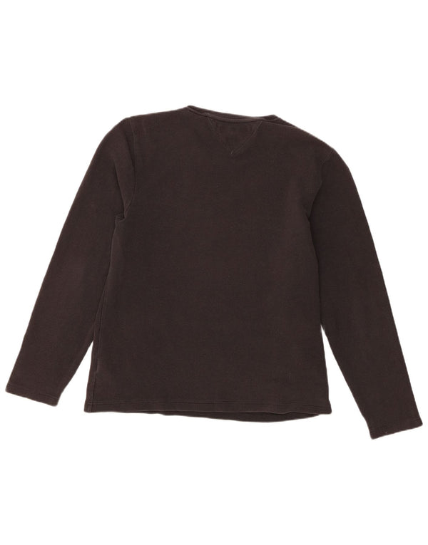 Tommy Hilfiger Dame Top Langærmet UK 16 Stor Sort Bomuld