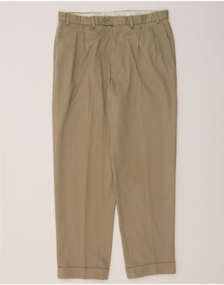 MARKS & SPENCER Pegged jakkesæt til mænd W36 L31 Beige Bomuld