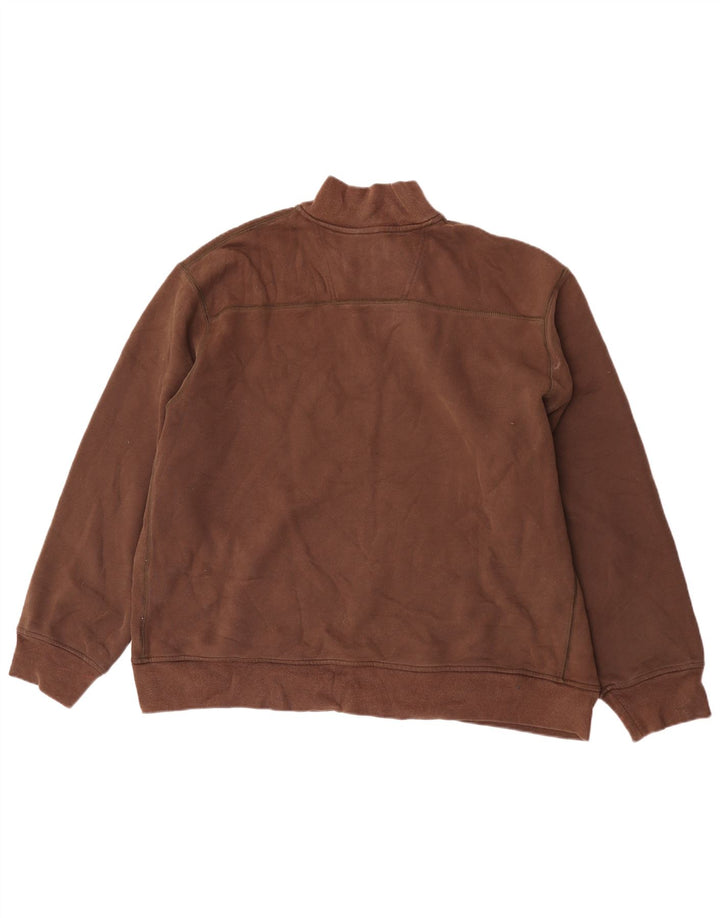Eddie Bauer Sweatshirt med lynlås til mænd 2XL brun bomuld