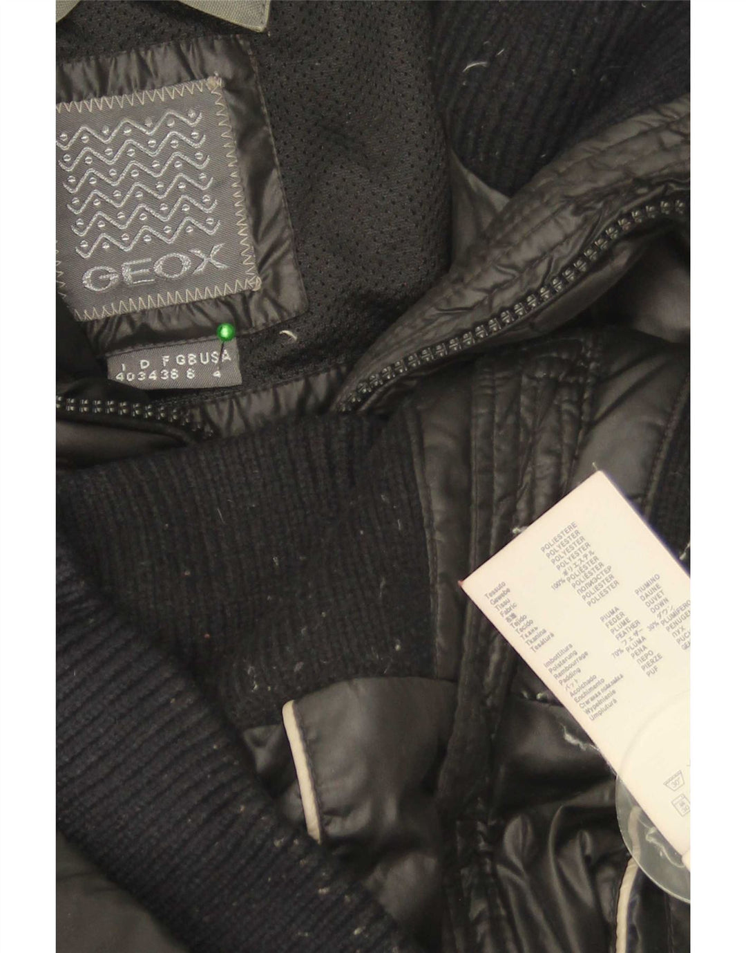 Geox polstret jakke til kvinder UK 8 Lille sort polyester