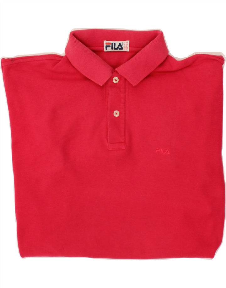FILA Mens Polo Shirt IT 48 Medium Red Cotton Vintage Fila and Second-Hand Fila from Messina Hembry 