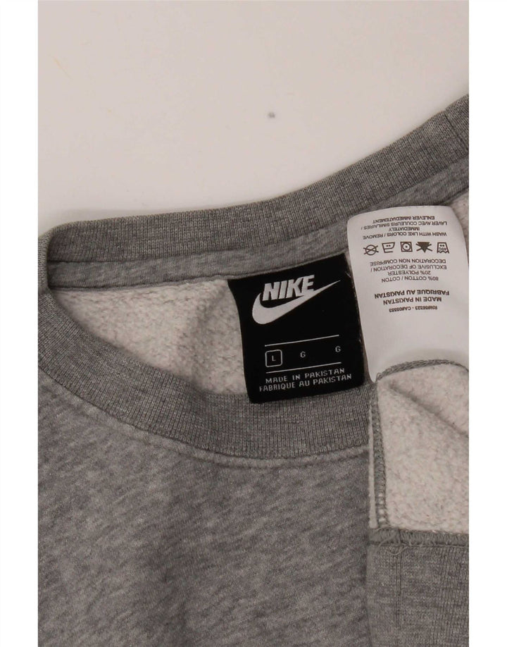 Nike Sweatshirt-trøje til mænd, stor grå flækket bomuld