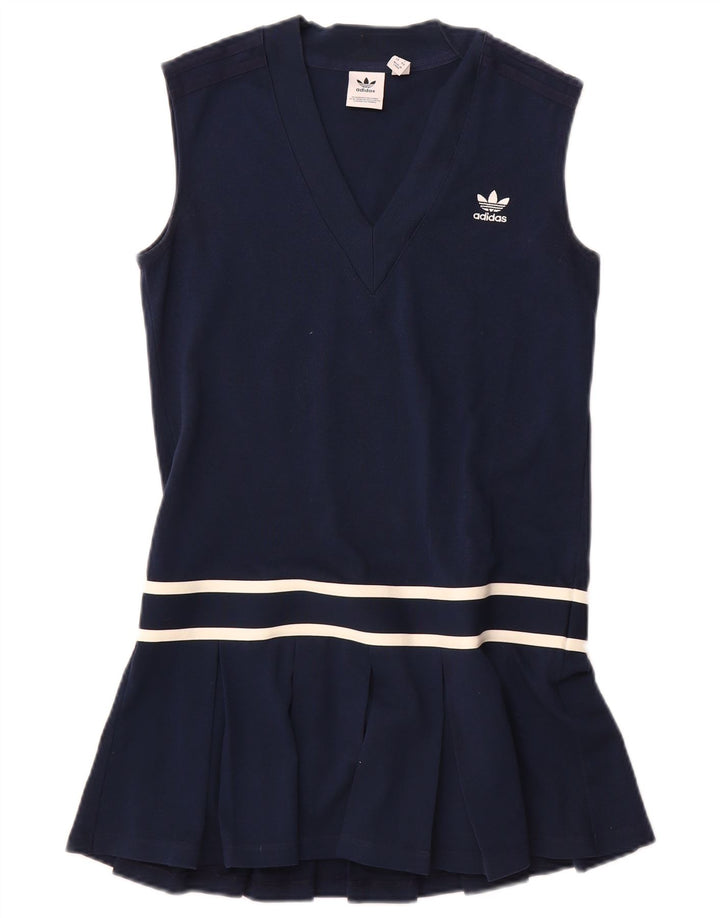 Adidas Dame Tennis Dress UK 8 Small Navy Blue Polyester