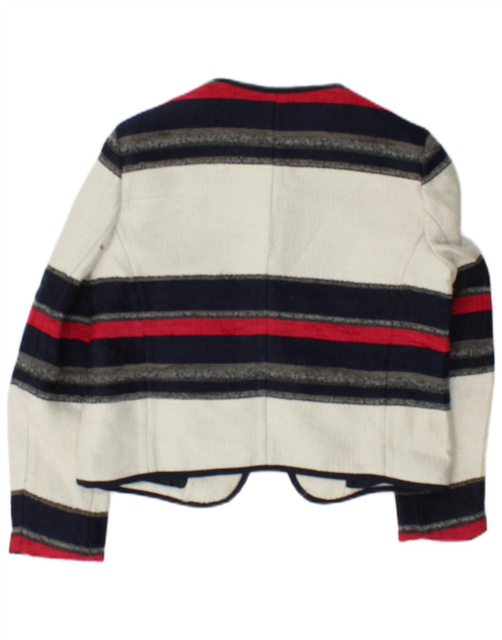 Zara Womens Open Bolero Jacket UK 10 Small Hvidstribet