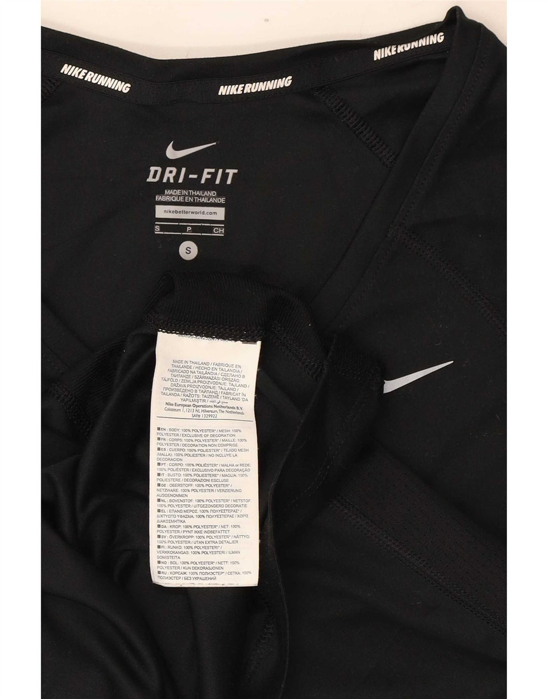 Nike Dame Dri Fit T-Shirt Top UK 8 Small Black Polyester