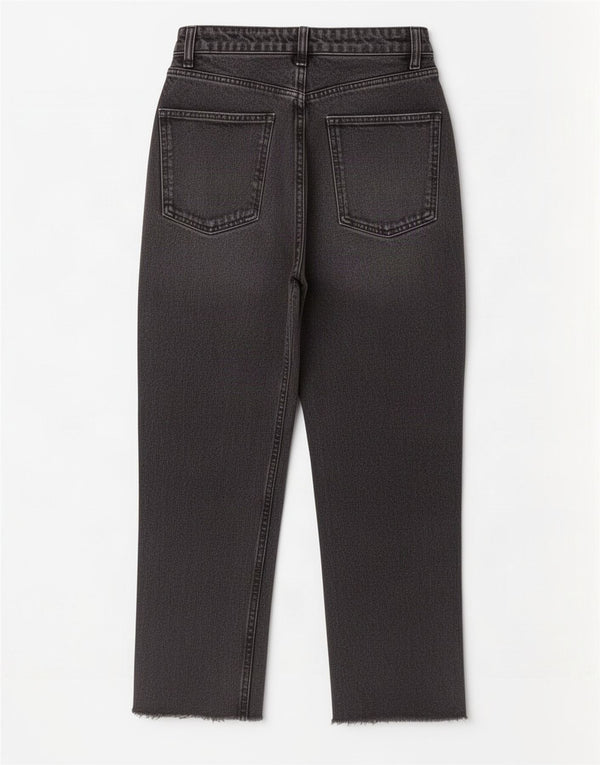 Zara Womens Crop Højtaljede tilspidsede jeans EU 36 XS W26 L24 Sort