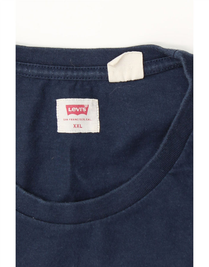 LEVI'S T-shirt top til mænd 2XL marineblå bomuld
