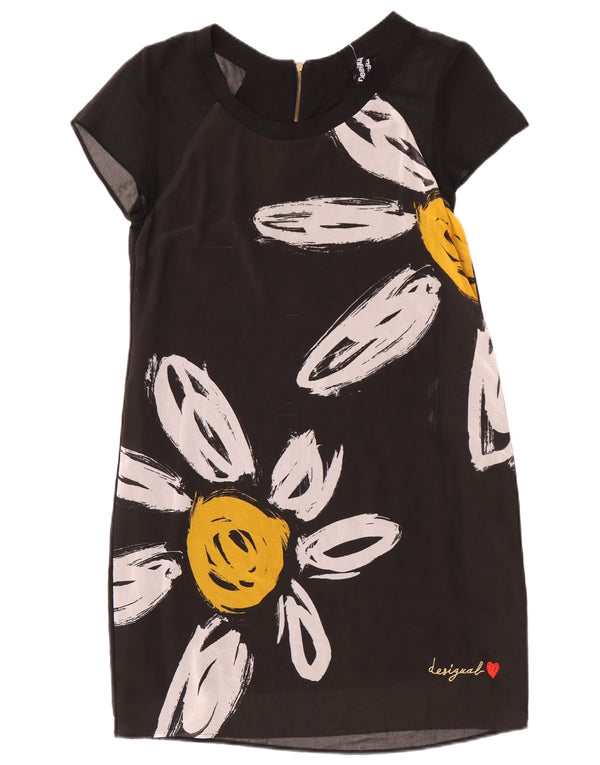 Desigual Kvinders Graphic Sheath Dress UK 14 Large Black Floral