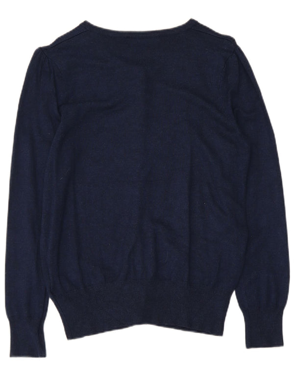Marks & Spencer Dame Cardigan Sweater UK 12 Medium Navy Blue Viscose
