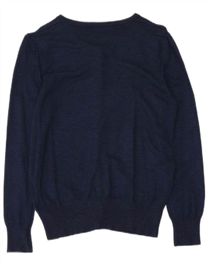 Marks & Spencer Dame Cardigan Sweater UK 12 Medium Navy Blue Viscose