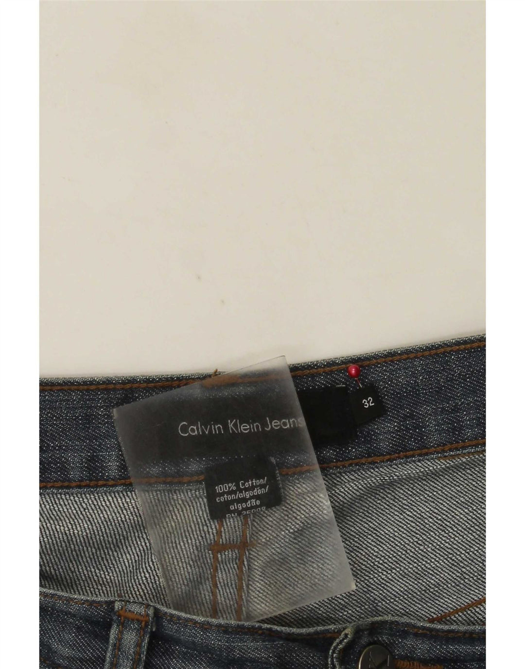 Calvin Klein Straight Jeans til mænd W32 L30 Blå Bomuld