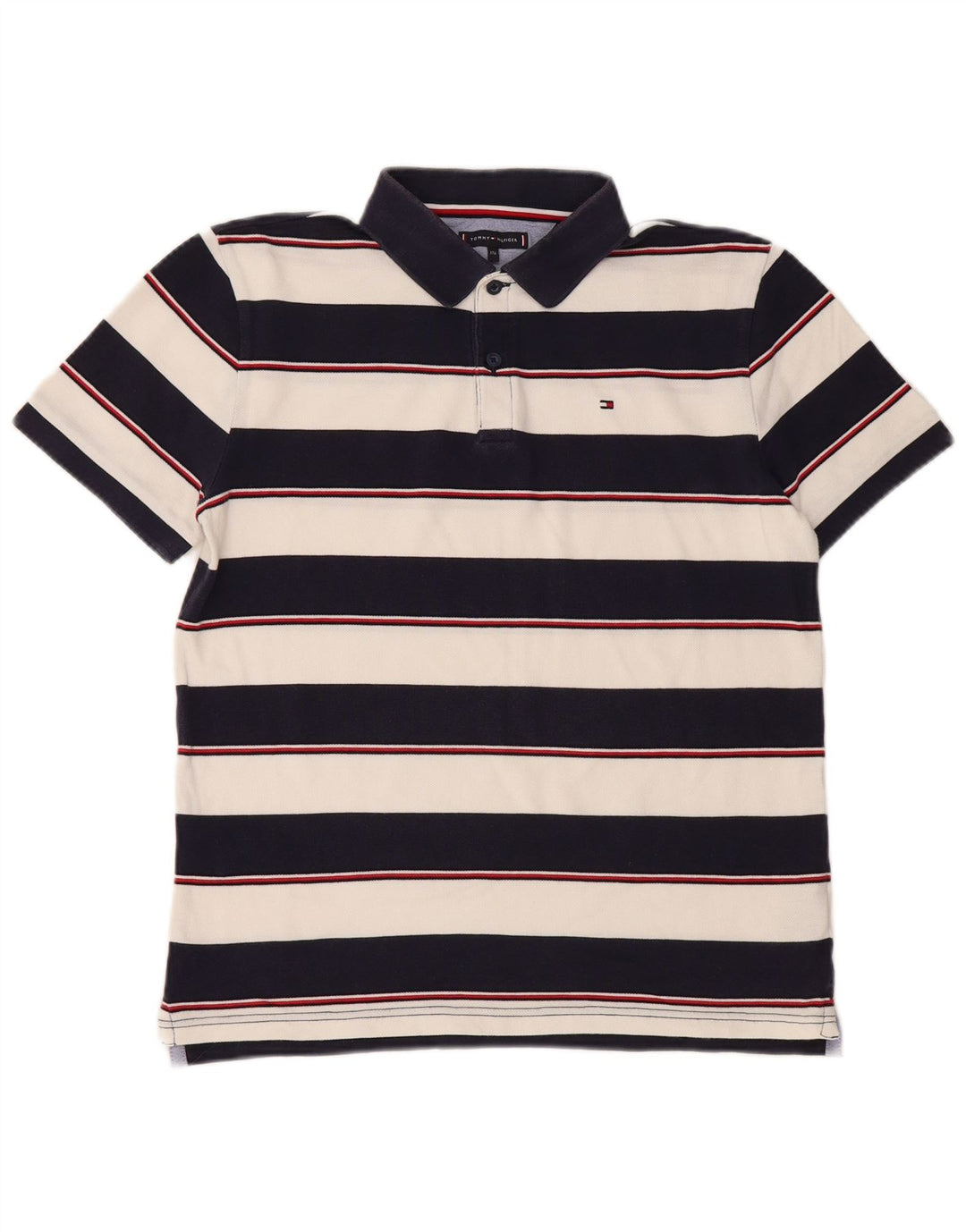 TOMMY HILFIGER drenge poloshirt 15-16 år marineblå stribet bomuld