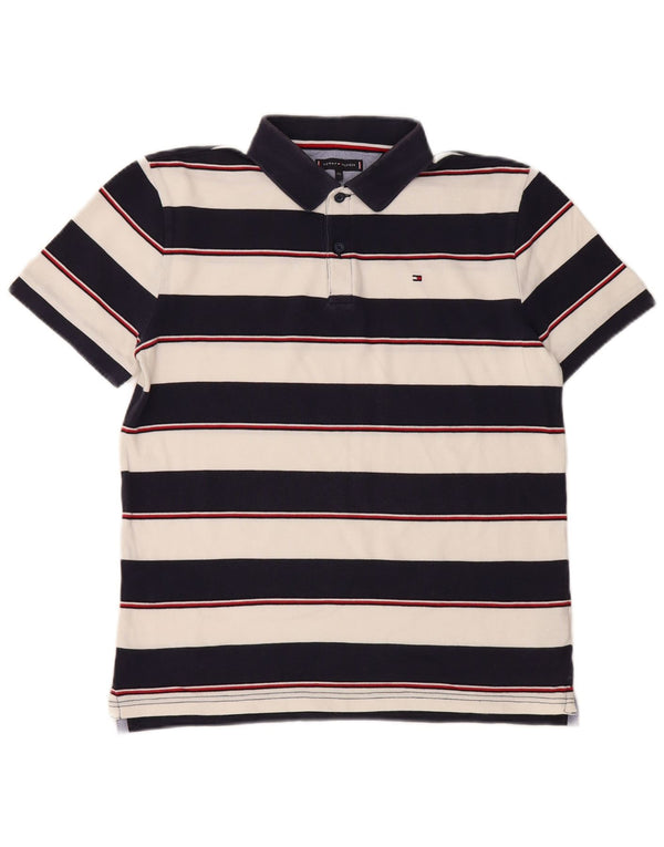 TOMMY HILFIGER drenge poloshirt 15-16 år marineblå stribet bomuld