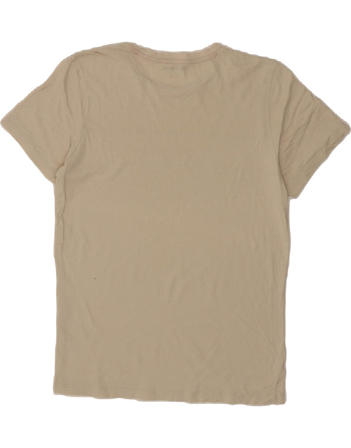 JACK & JONES Mens Graphic T-Shirt Top Medium Beige Cotton Vintage Jack & Jones and Second-Hand Jack & Jones from Messina Hembry 