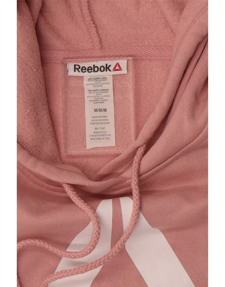 REEBOK Grafisk hættetrøje til kvinder UK 14 Medium Pink Bomuld
