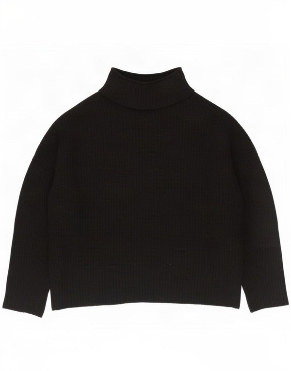 Massimo Dutti Dame Turtle Neck Jumper Sweater UK 14 Medium Black