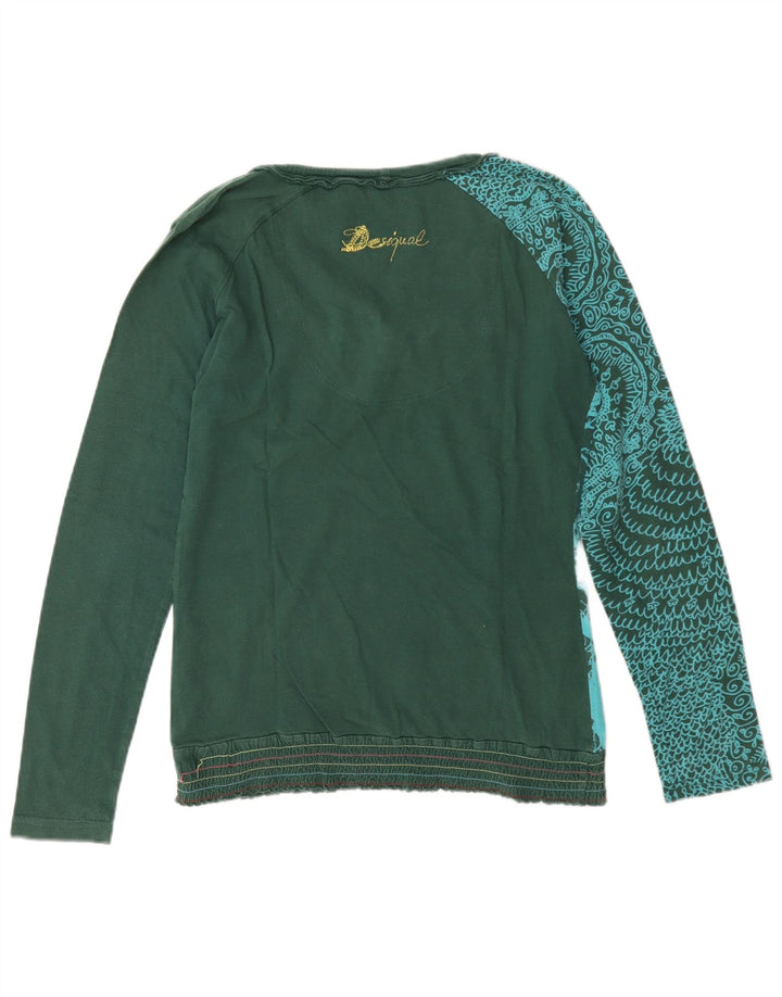 Desigual Dame Grafisk Top Langærmet UK 14 Medium Green Floral