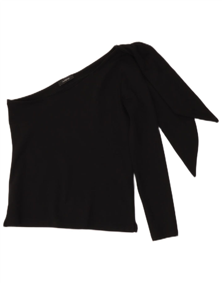 Marks & Spencer Dame One Shoulder Top UK 10 Small Black Viscose