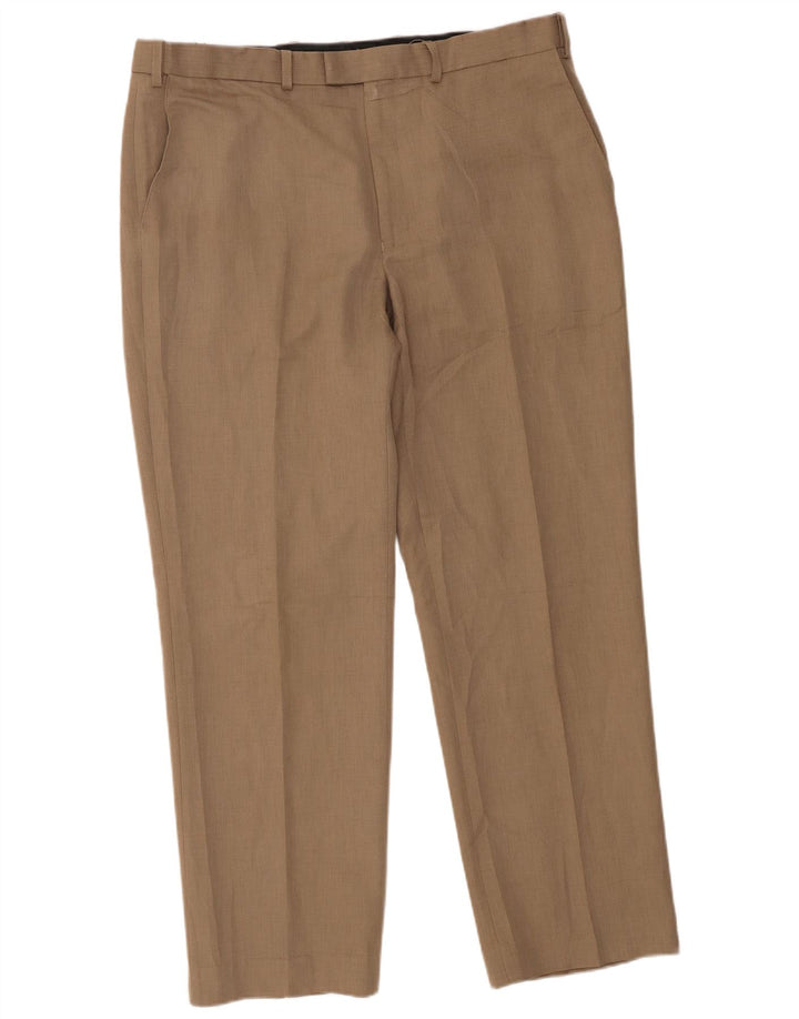 Marks & Spencer Straight Suit Bukser til mænd W38 L31 Beige Polyester