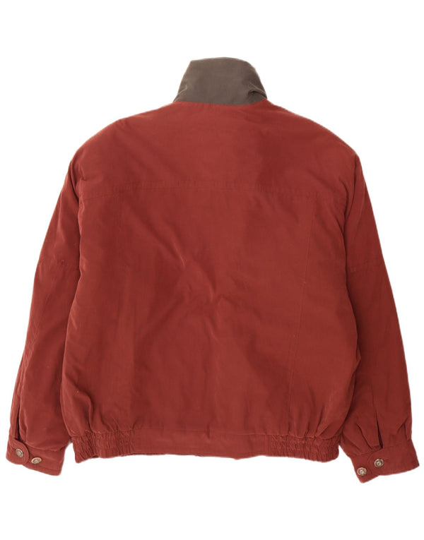 Vintage Bomberjakke til mænd UK 46 3XL Burgundy Colourblock Polyester