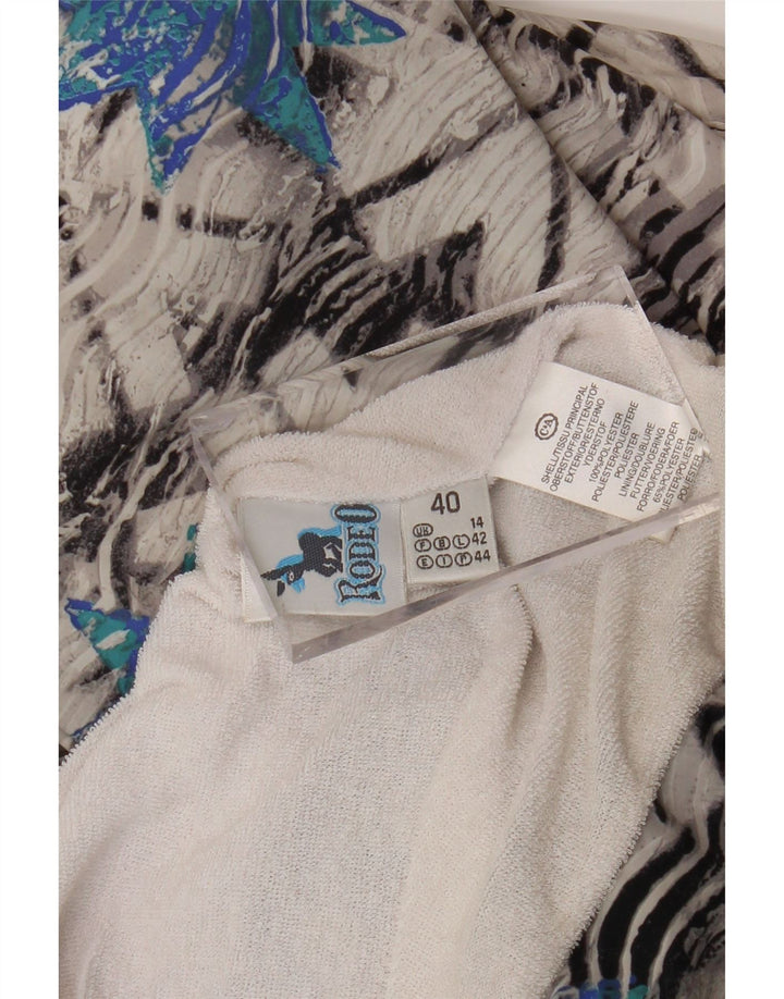 RODEO Dame vindjakke UK 14 Stor Flerfarvet Geometrisk