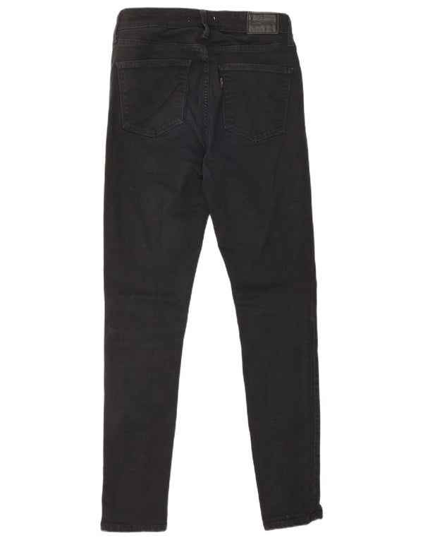 LEVI'S Dame 721 Skinny Jeans med høj talje W27 L30 sort bomuld