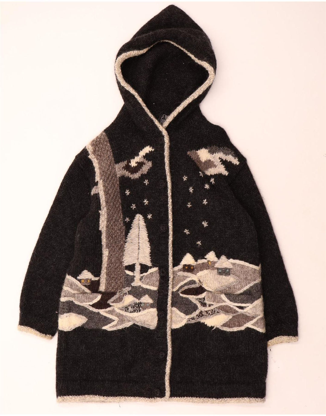 DOBRILA Dame Oversized Cardigan Sweater UK 16 Large Grey Novelty