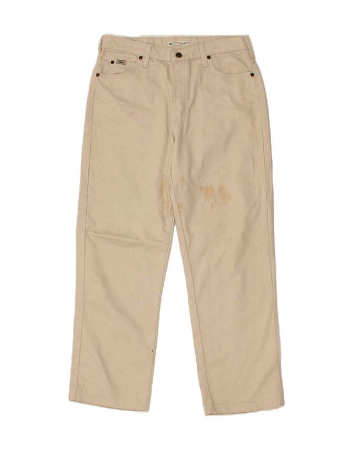 LEE Womens Relaxed Straight Casual Trousers US 8 Medium W32 L28 Beige Vintage Lee and Second-Hand Lee from Messina Hembry 