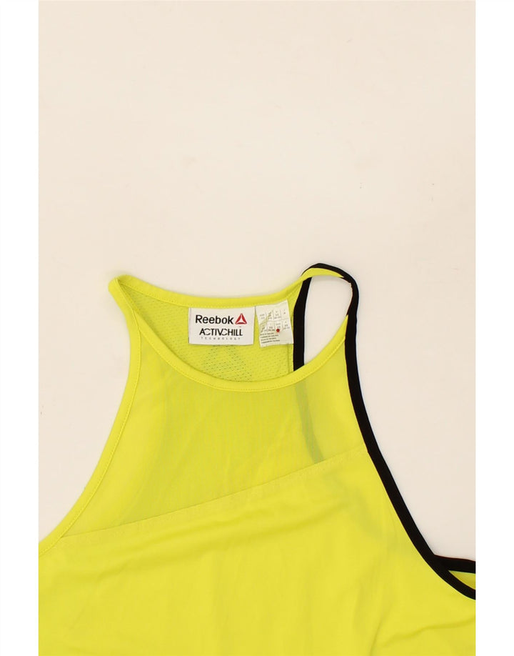 REEBOK Womens Vest Top UK 4/6 XS Yellow Vintage Reebok and Second-Hand Reebok from Messina Hembry 