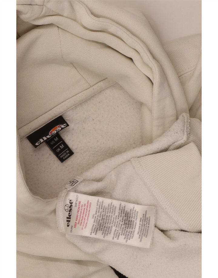 Ellesse Herre Duke Graphic Hoodie Jumper Medium Hvid Bomuld