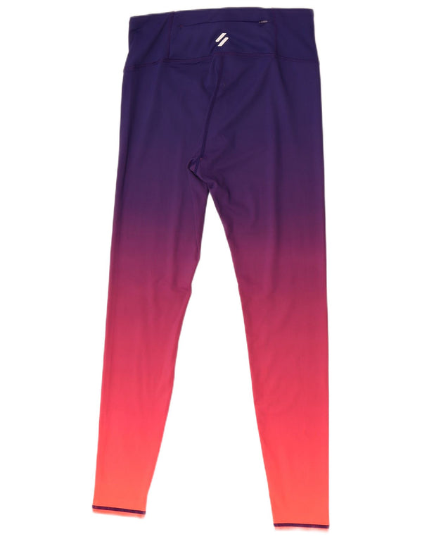 Superdry Grafiske Leggings til kvinder UK 12 Medium Lilla Colourblock Polyester