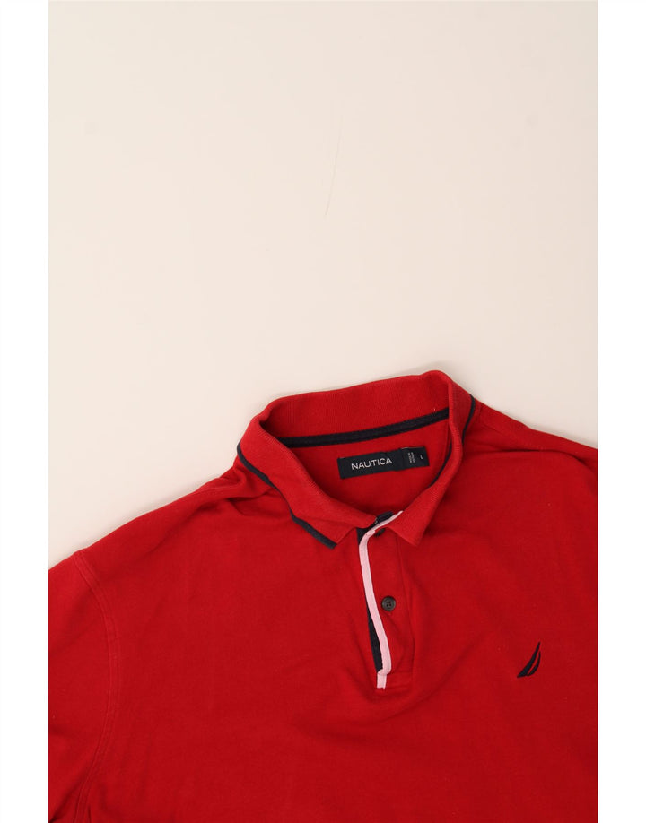 NAUTICA Mens Polo Shirt Large Red Cotton Vintage Nautica and Second-Hand Nautica from Messina Hembry 