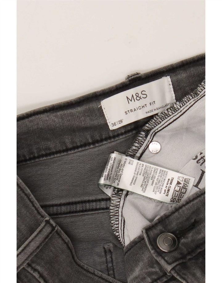 Marks & Spencer Straight Jeans til mænd W36 L29 Grå bomuld