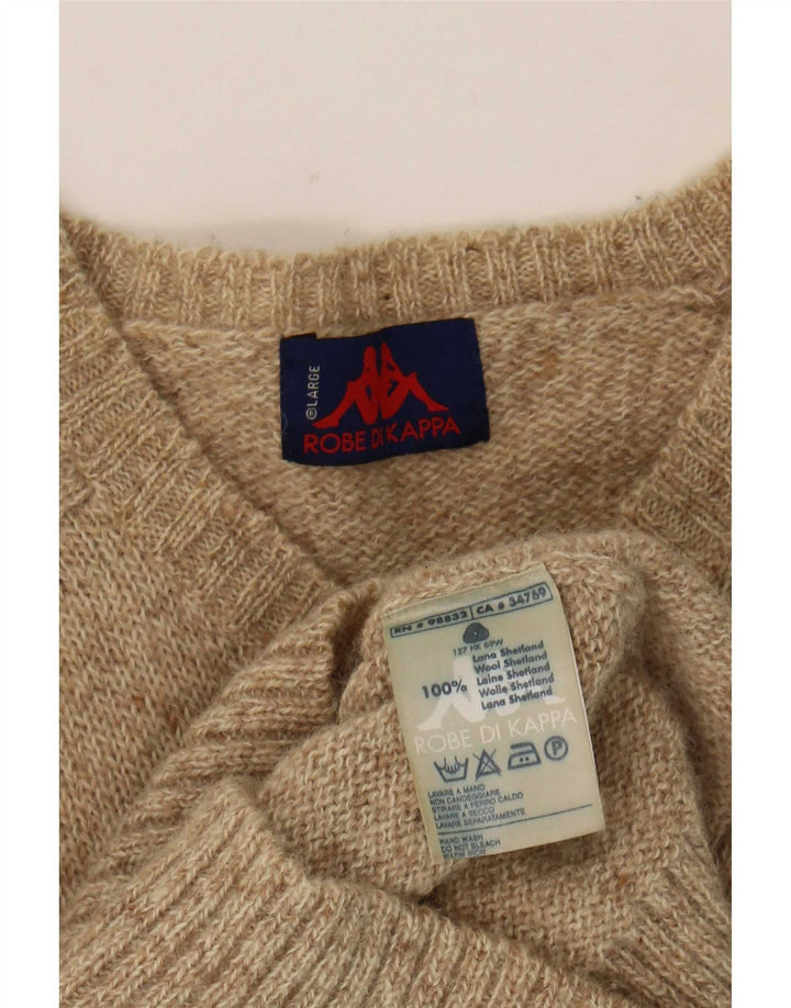 Kappa Herre V-hals sweater Stor Beige Flecked Uld