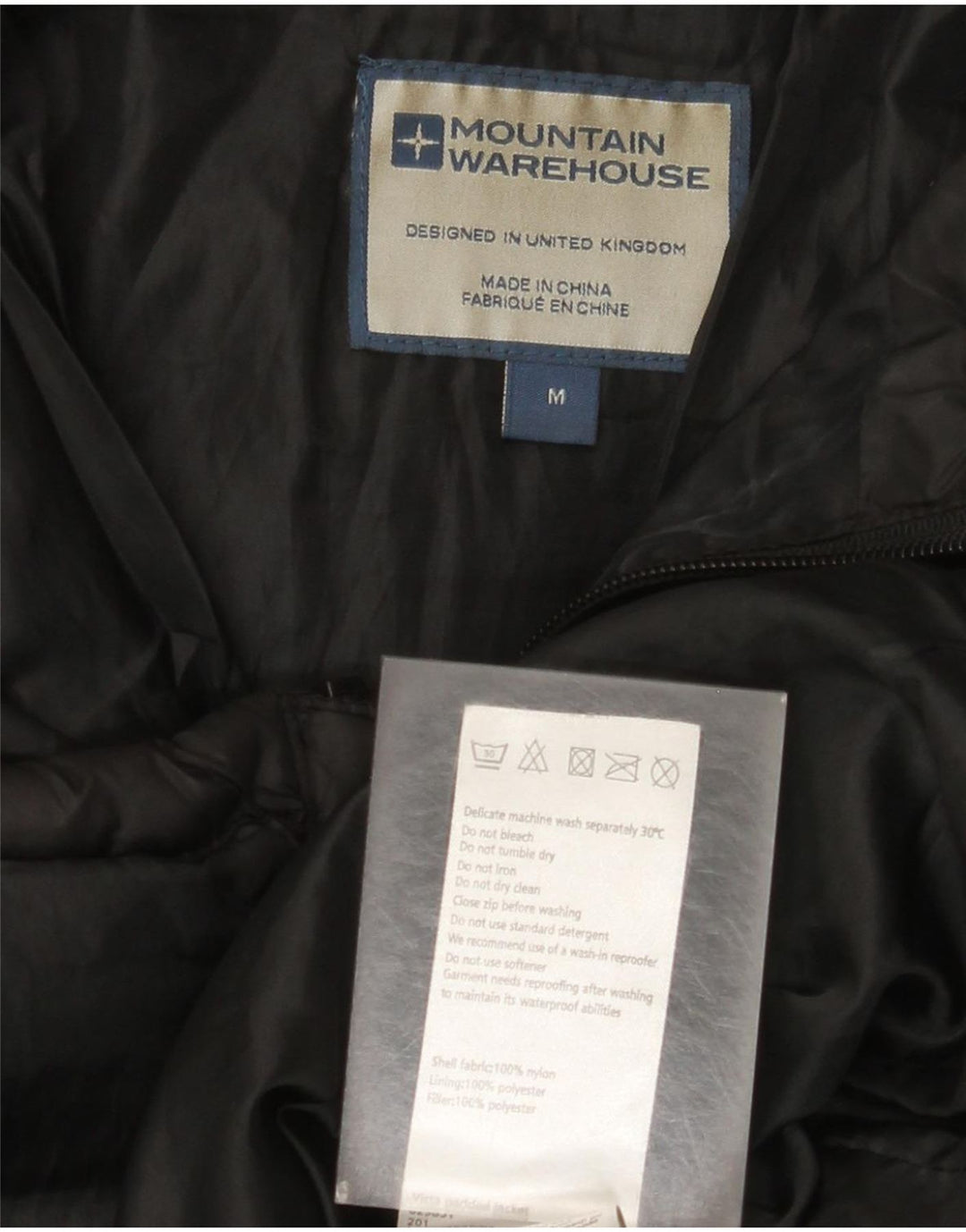Mountain Warehouse Herre polstret jakke UK 38 Medium Sort Nylon