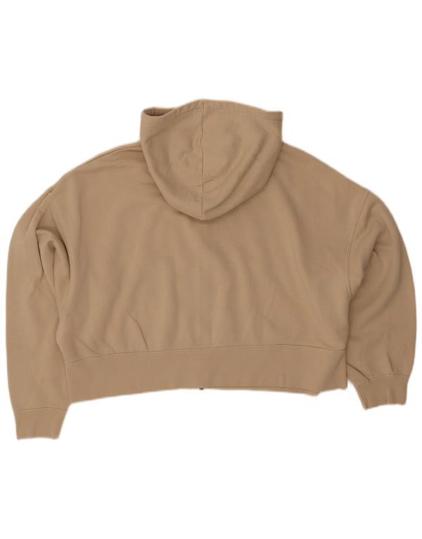 Nike Womens Crop Oversized hættetrøje med lynlås UK 10 Lille beige bomuld