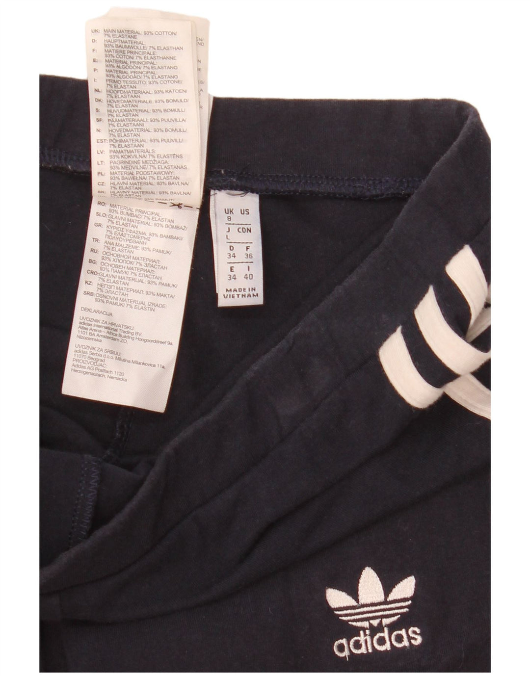 Adidas Dame Leggings UK 8 Small Navy Blue Bomuld