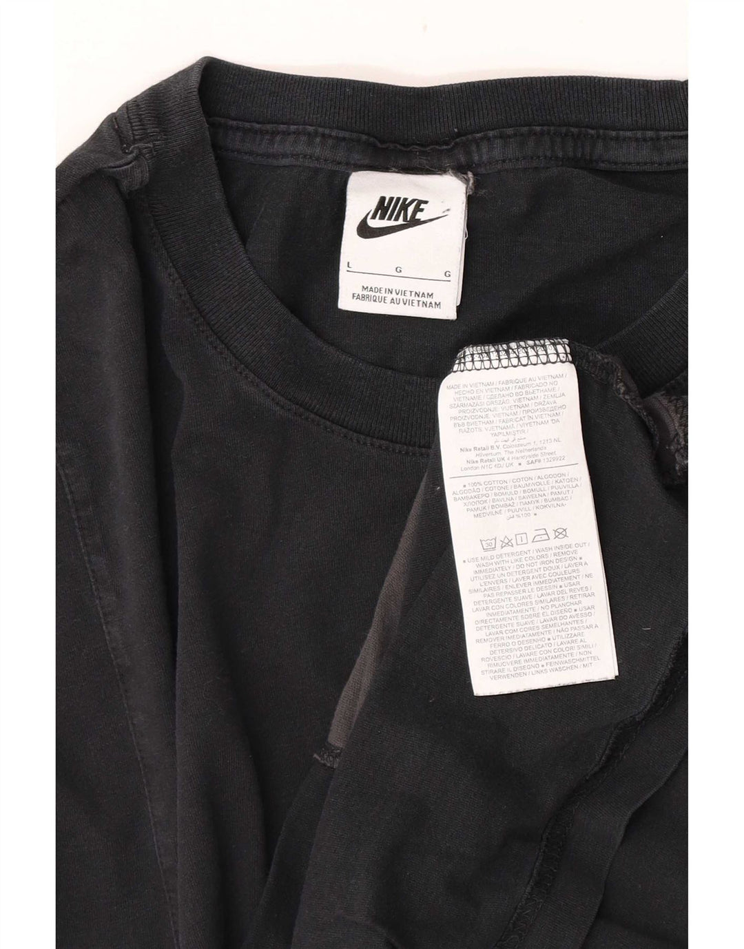Nike grafisk T-shirt top til mænd, stor sort farveblok bomuld