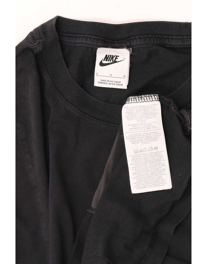 Nike grafisk T-shirt top til mænd, stor sort farveblok bomuld