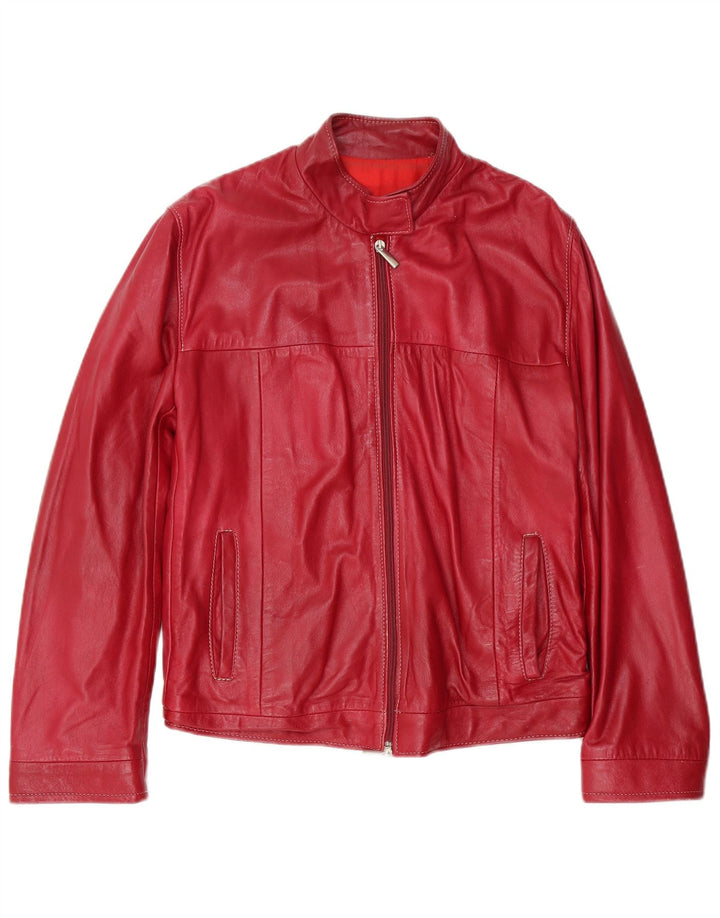 Vintage læder bombeflyjakke til kvinder IT 46 Large Red