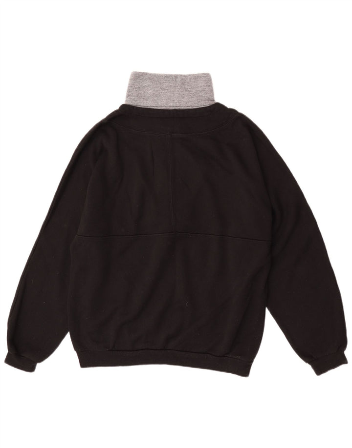 Lotto Herre Grafisk Button Neck Sweatshirt Jumper Stor Sort Colourblock