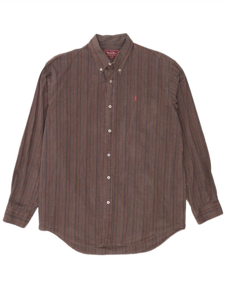 Marlboro Classics herreskjorte XL brun stribet bomuld